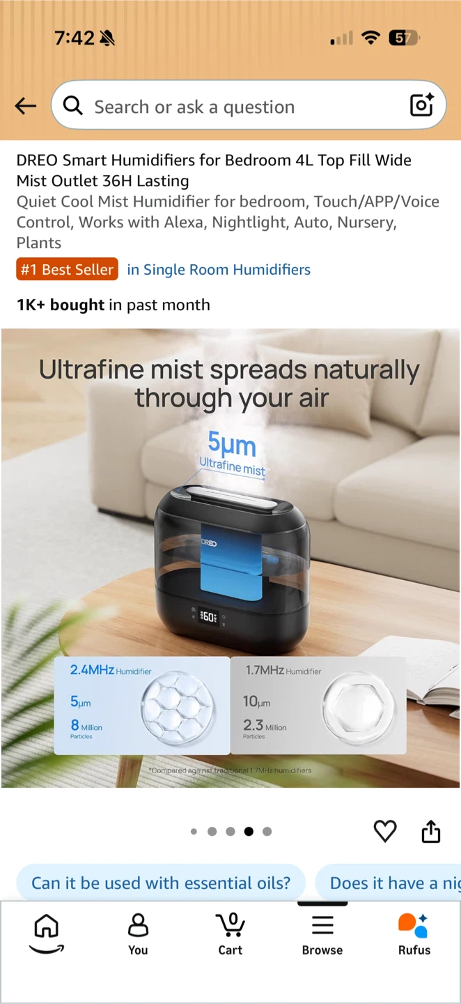 Dreo Smart Cool Mist Humidifier 4L - photo 5