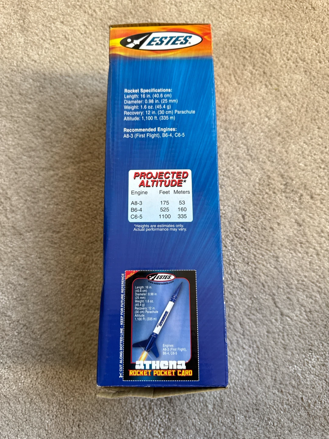 Estes Athena Flying Model Rocket with engines x 3 - photo 2