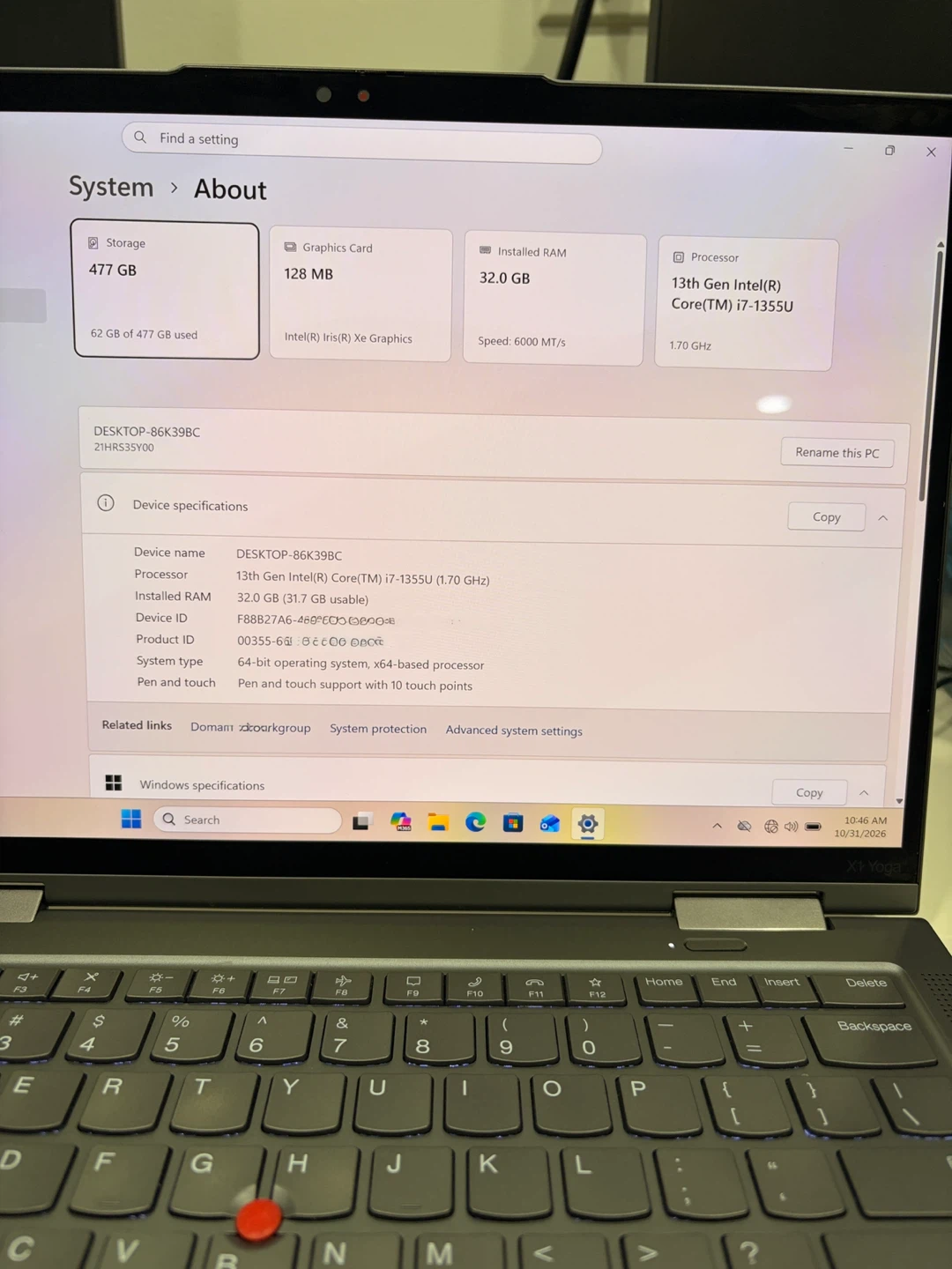 Lenovo ThinkPad X1 Yoga Laptop i7 32GB 512 GB - photo 4