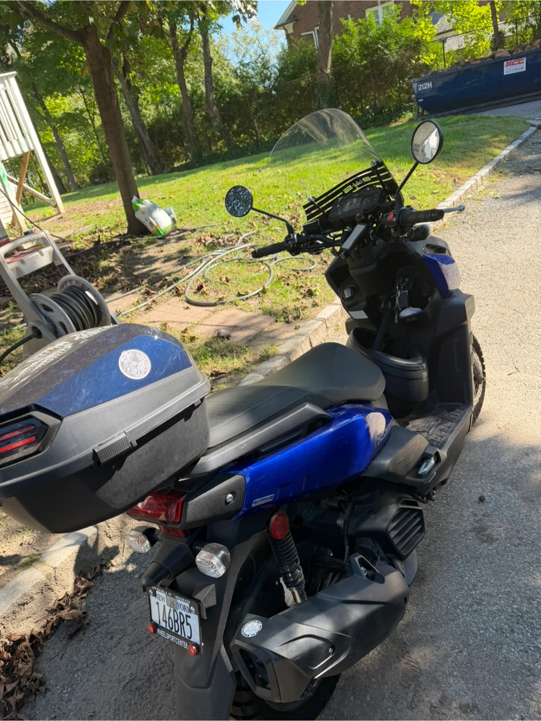 Blue Yamaha Zuma Scooter
