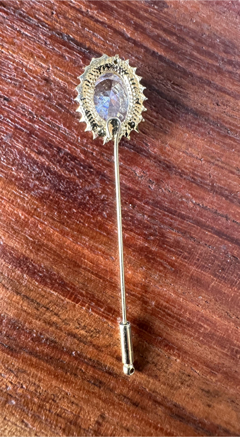 Gold-Tone Crystal Lapel Pin - photo 2