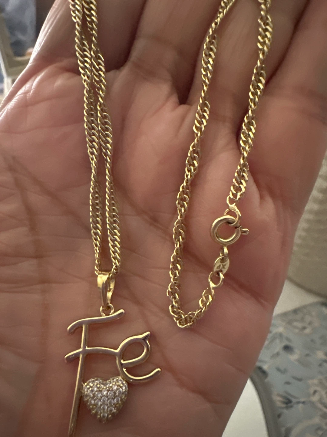 14kGold laminated Fe Heart Pendant Necklace - photo 3