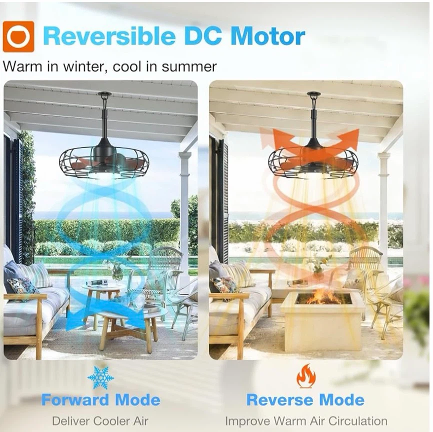 Outdoor Ceiling Fan with Light,Waterproof,6 speeds - photo 5