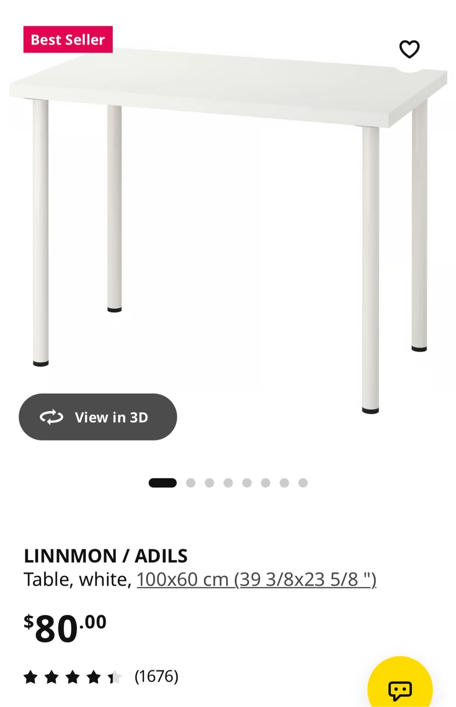 IKEA Linnmon/Adils Table, White - photo 2