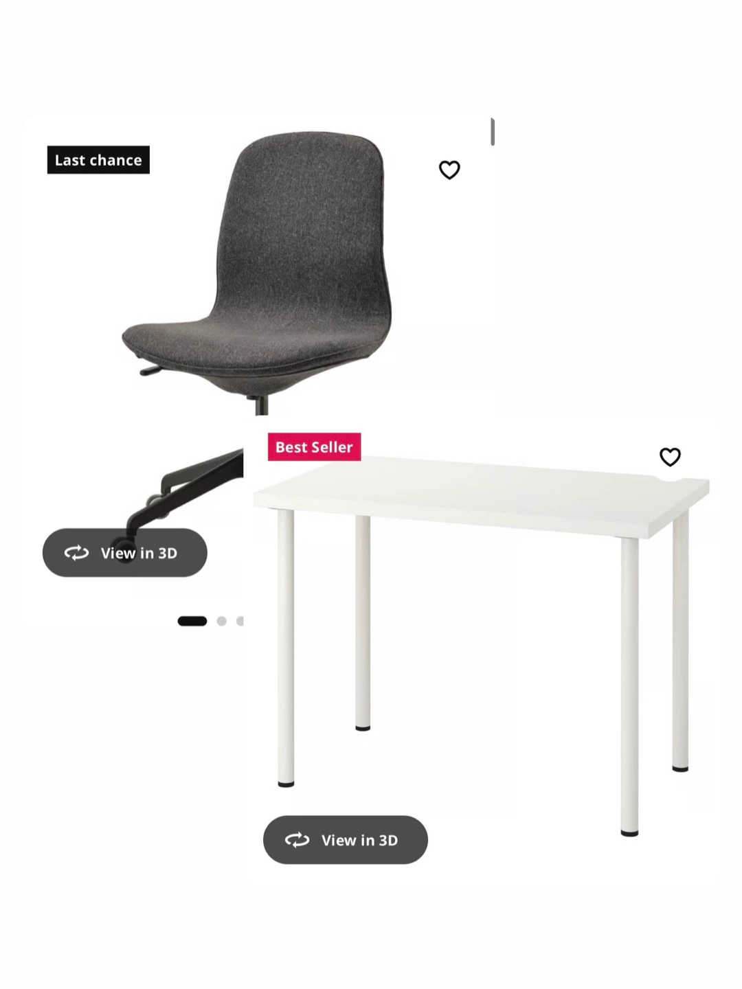 Moving Sale! IKEA White Desk &  Office Chair Set ($70 Bundle)