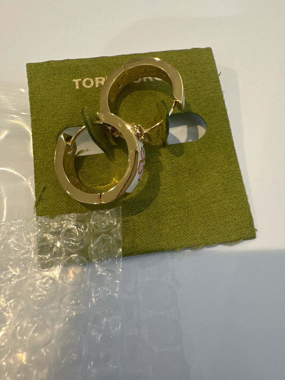 Tory Burch Floral Enamel Hoop Earrings - photo 2
