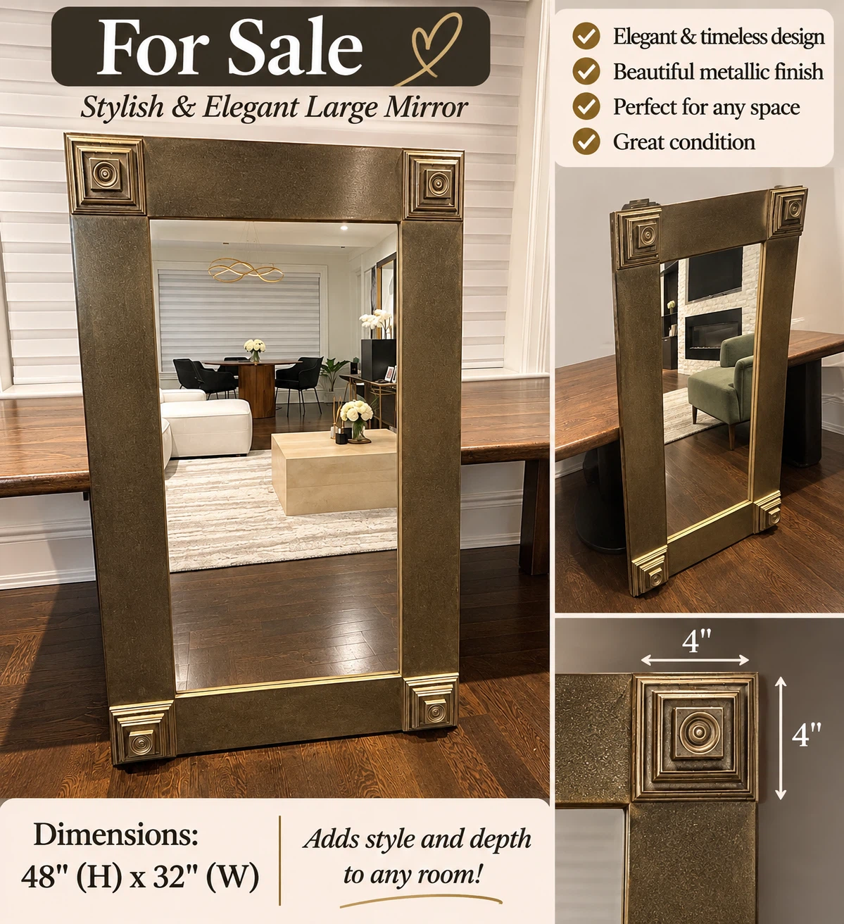 Large Stylish  Wall Mirror