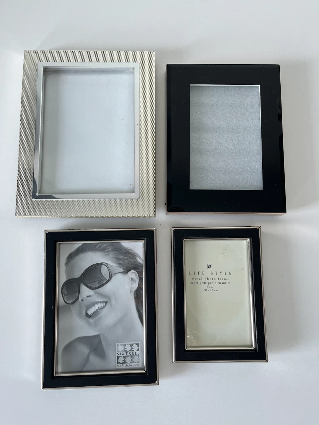 Set of 4 Assorted Metal Photo Frames
