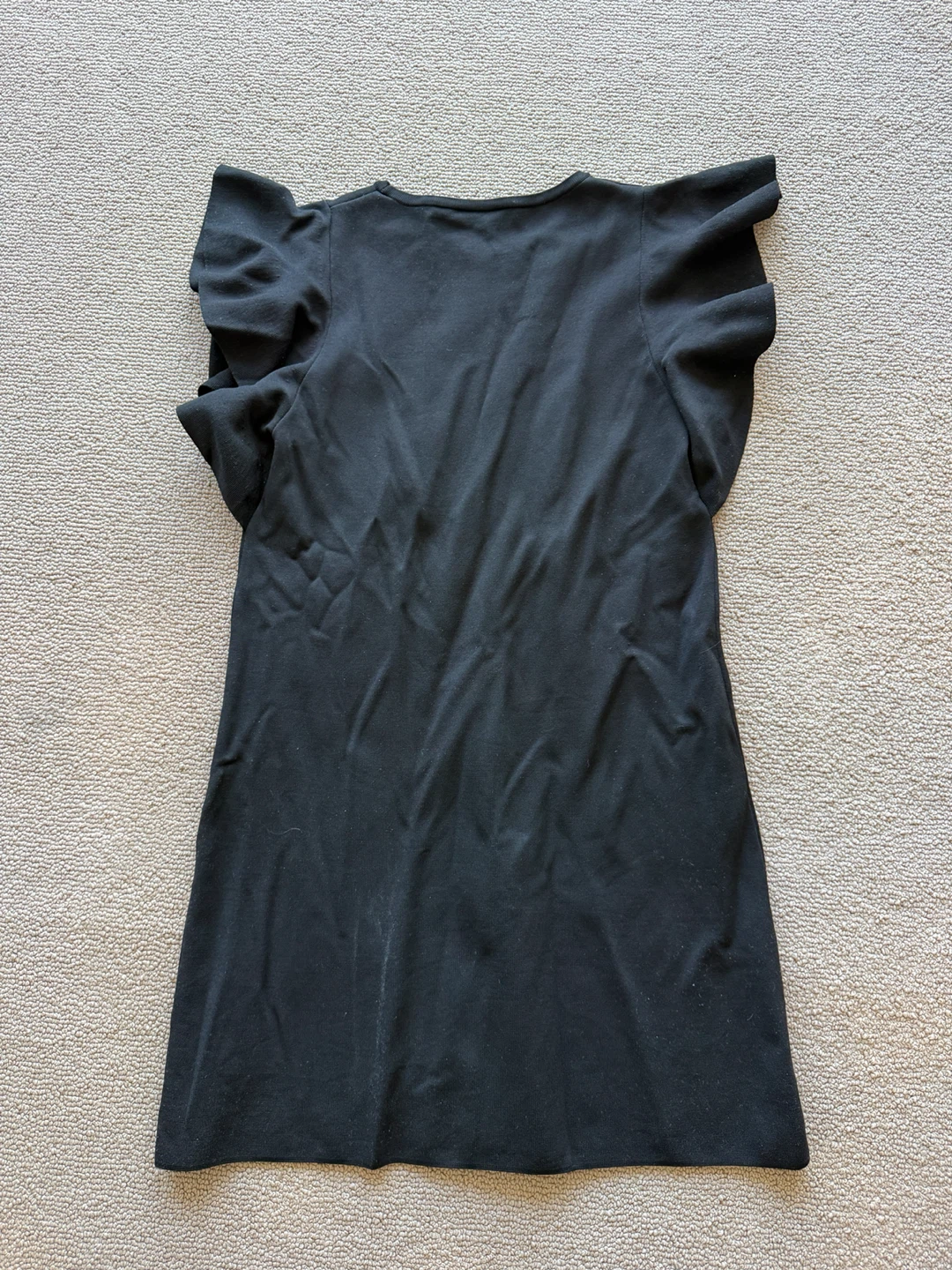 Zara Knit black ruffled-sleeve dress size small - photo 2