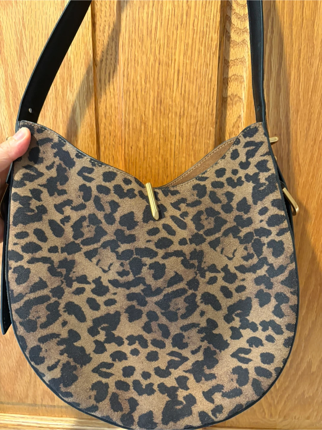 Leopard Print Leather Shoulder Bag