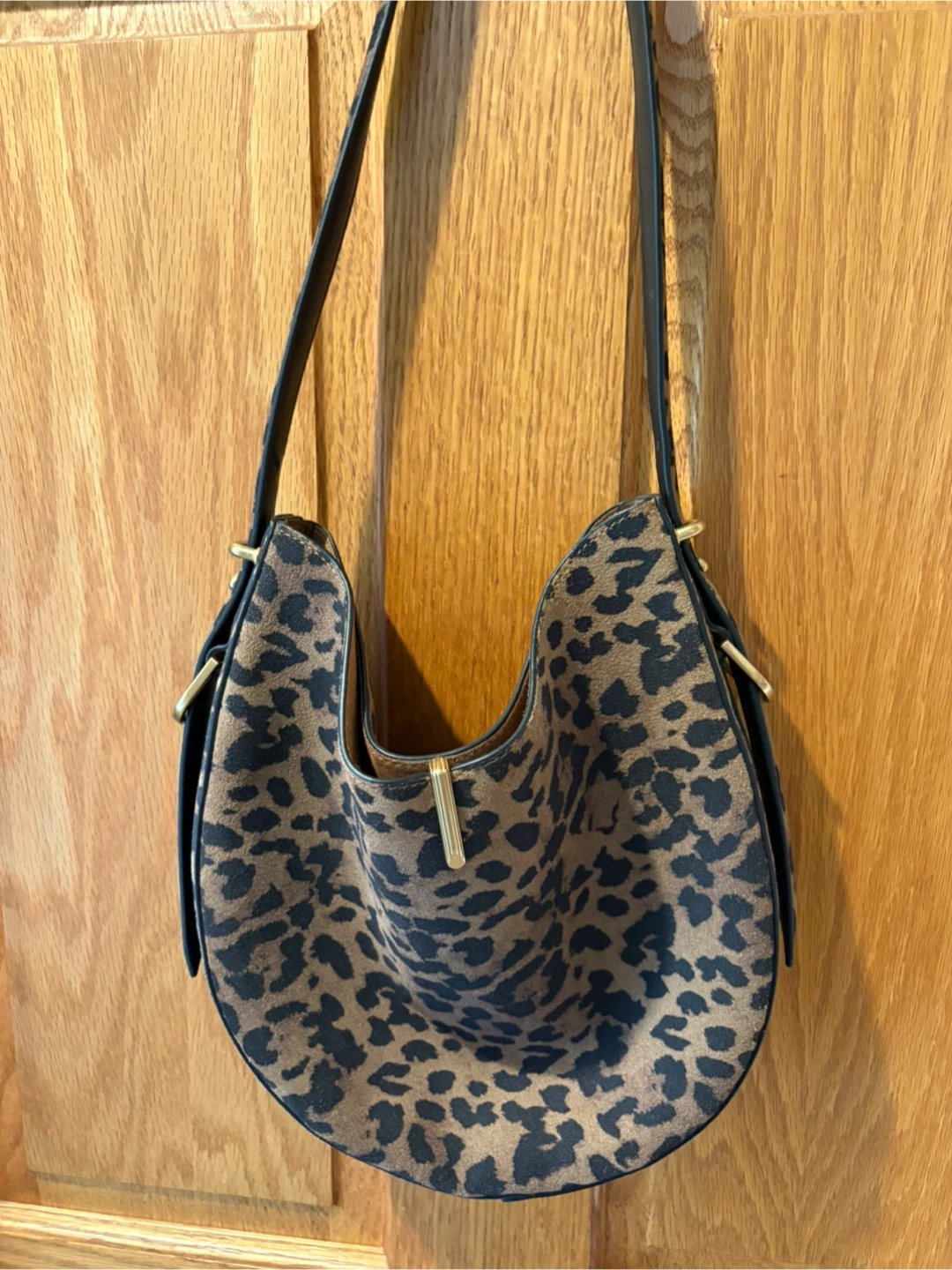 Leopard Print Leather Shoulder Bag - photo 2