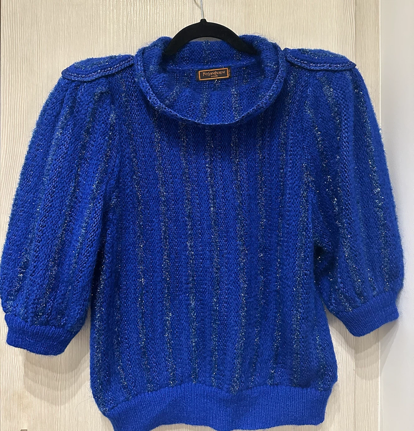 Vintage Yves Saint Laurent Blue Knit Sweater Mohair