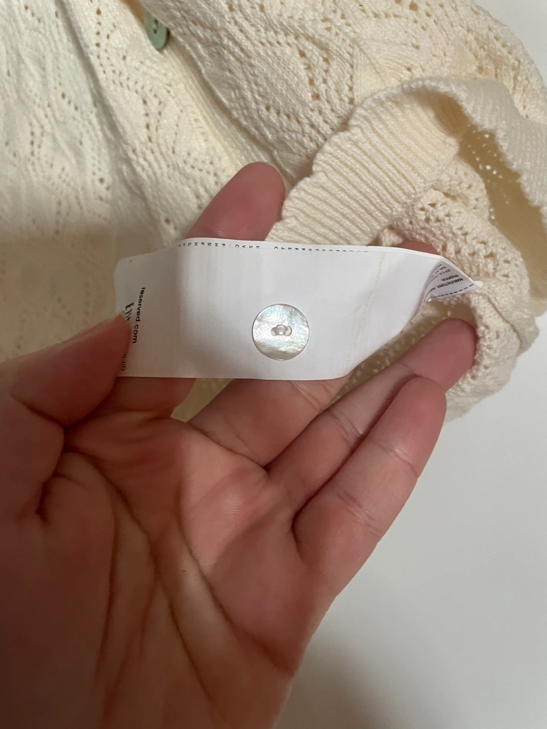 Cream Knit Button-Up Blouse - Size Small - photo 3
