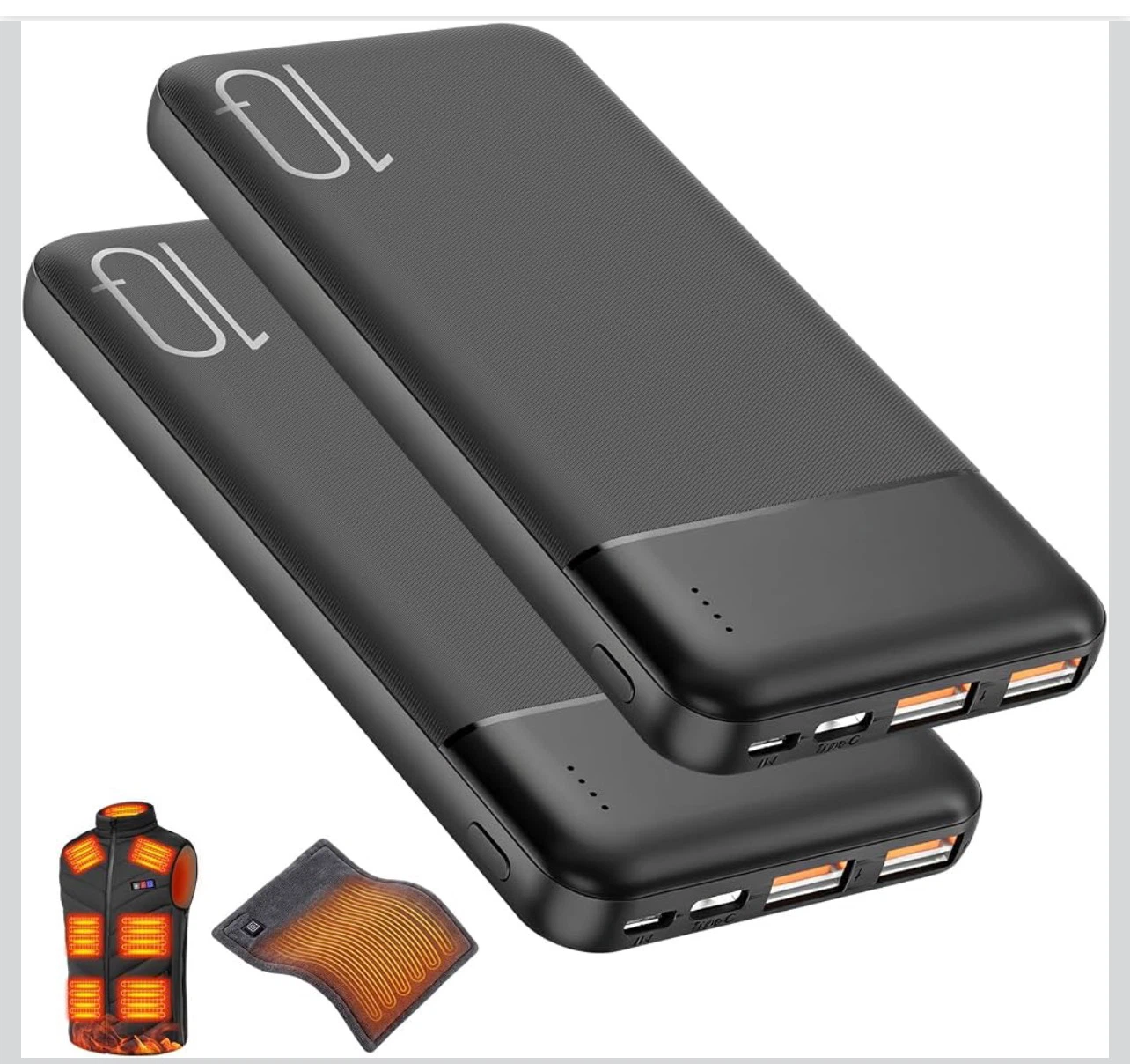 2 Pack 10000mAh Portable Power Banks