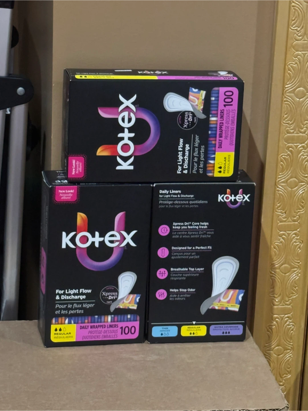 U by Kotex Daily Wrapped Liners 100 Count