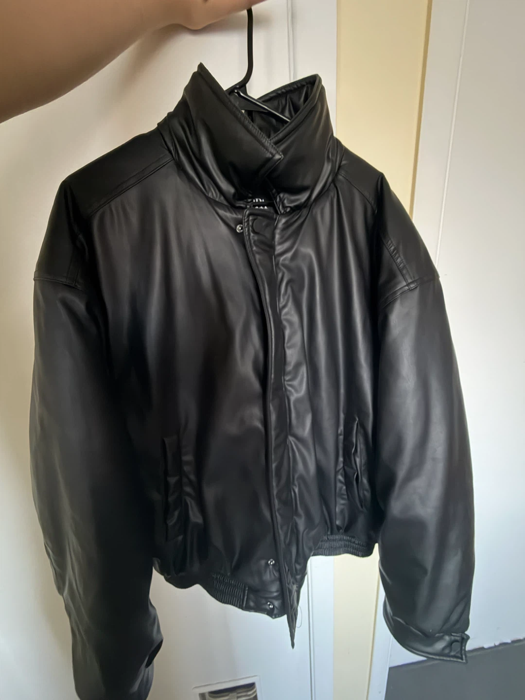 Zara Black Faux Leather Jacket - photo 4