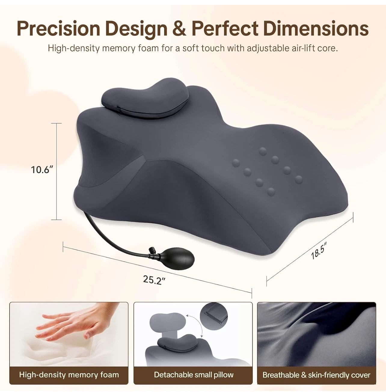 Adjustable Memory Foam Ergonomic Support Pillow - photo 2