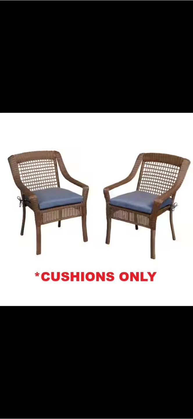 Hampton Bay Outdoor Chair Cushions - Navy 18x18 - photo 4