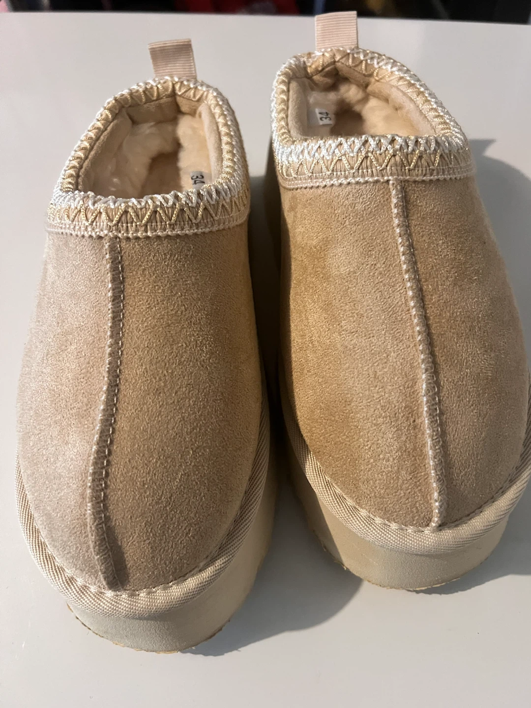 Beige Platform Slippers Size 34 - photo 3