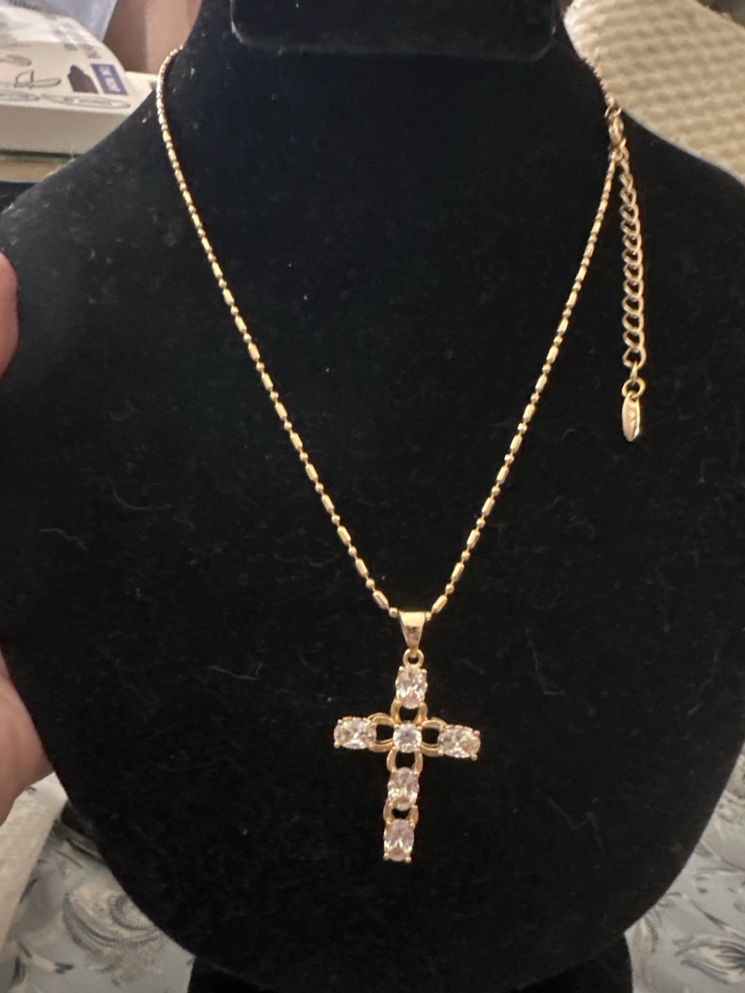 18k Rose Gold laminated Cross Pendant Necklace