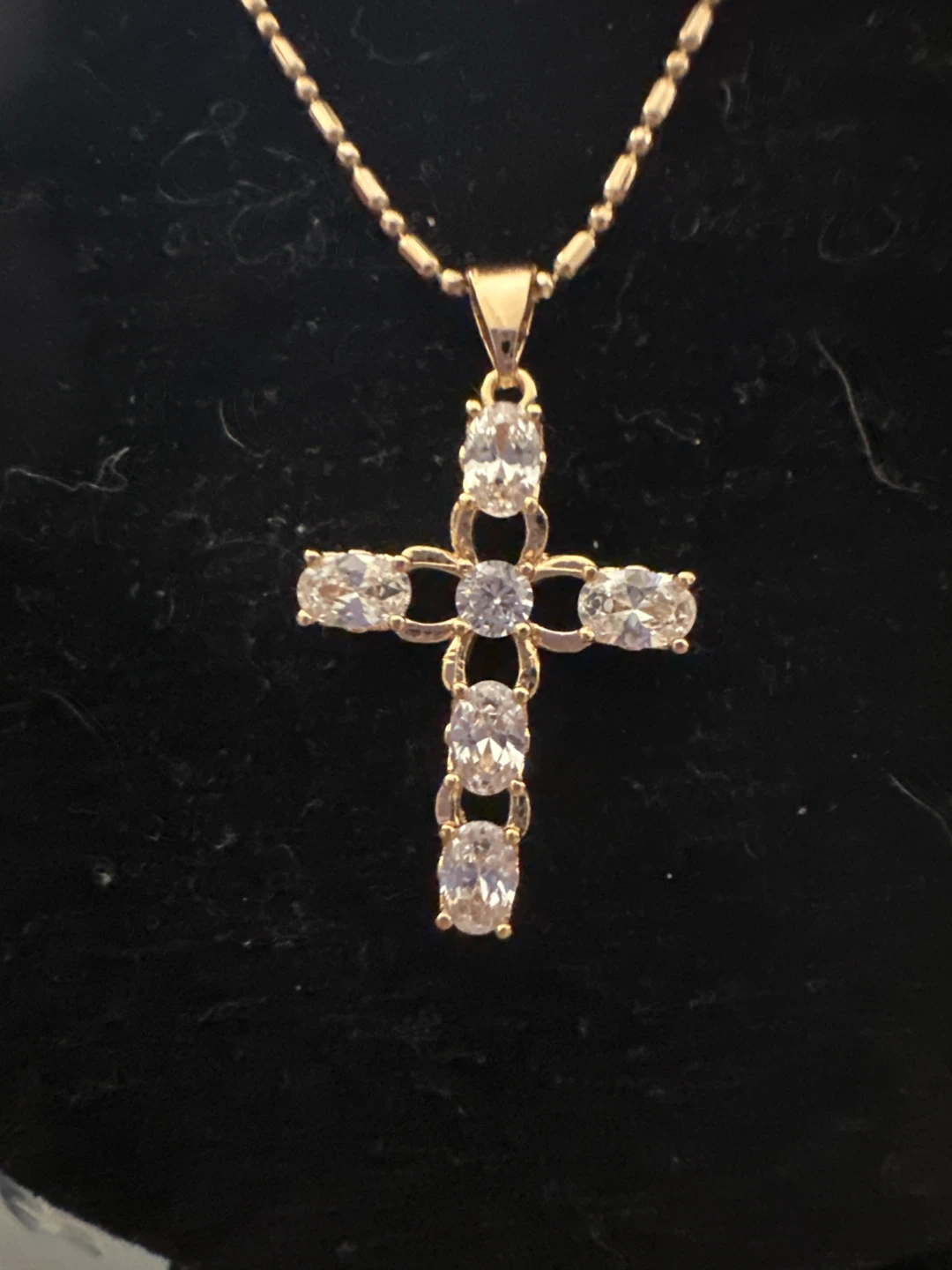 18k Rose Gold laminated Cross Pendant Necklace - photo 2