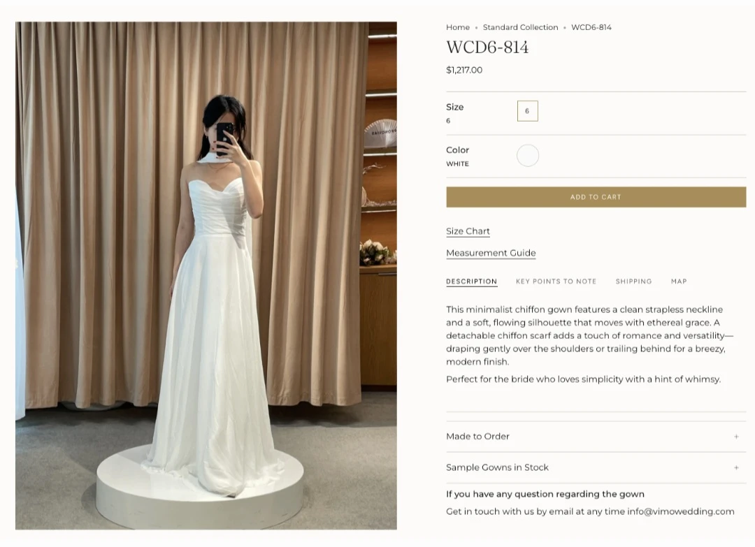 Vimo Wedding WCD6-814 White Chiffon Gown - photo 2