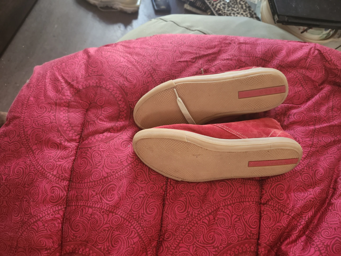 Red Prada Suede Ankle Boots - photo 2