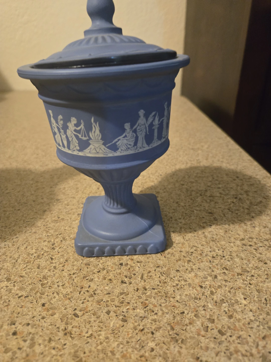 Wedgwood Blue Jasperware Covered Urn by Avon