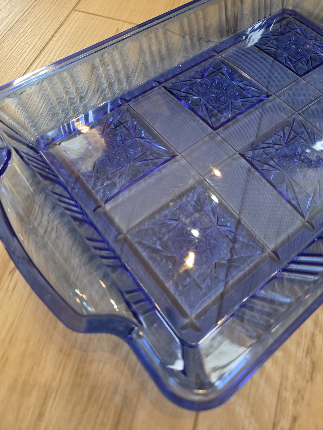 Vintage Cobalt Blue Glass Serving Tray - photo 2