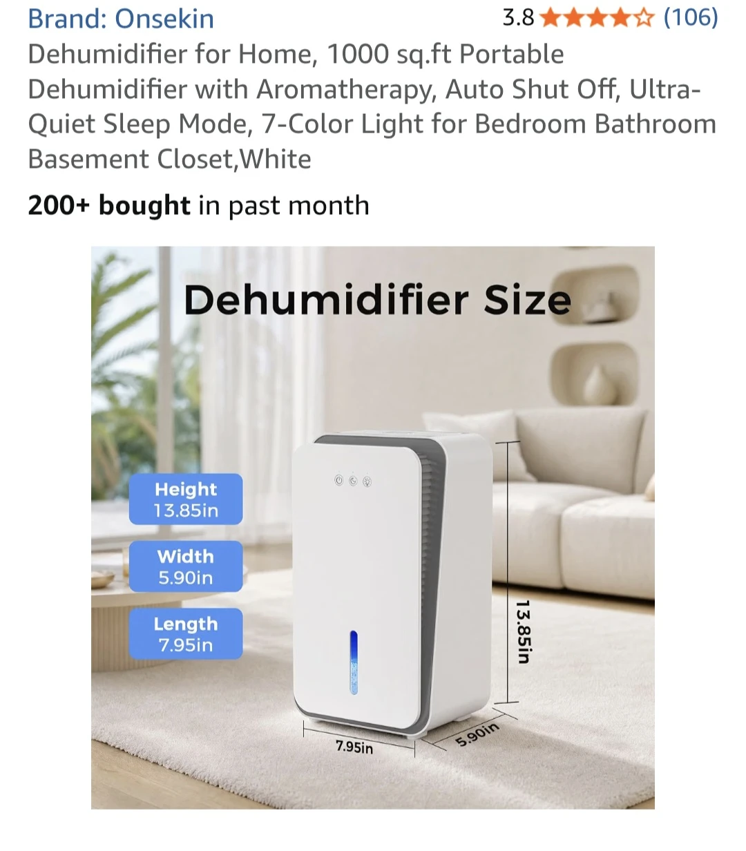 Onsekin Portable Dehumidifier - photo 2
