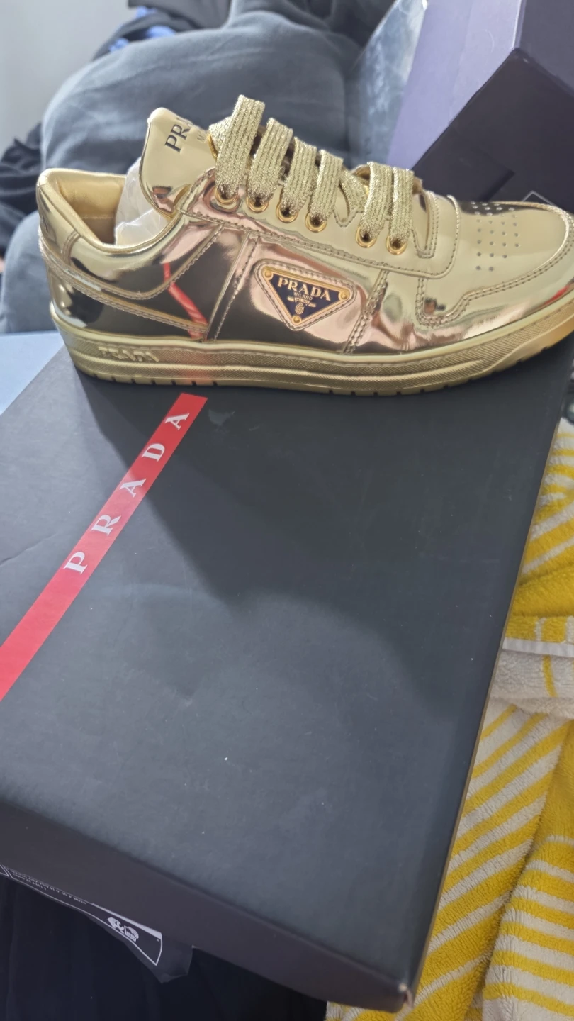 Prada Gold Sneakers