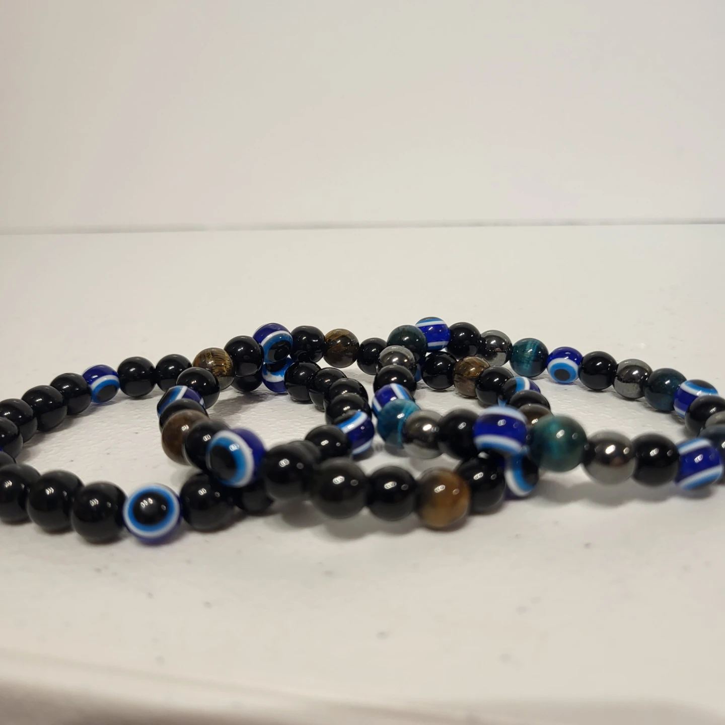 Set of 7 Men's Assorted Evil Eye Bracelets - photo 2