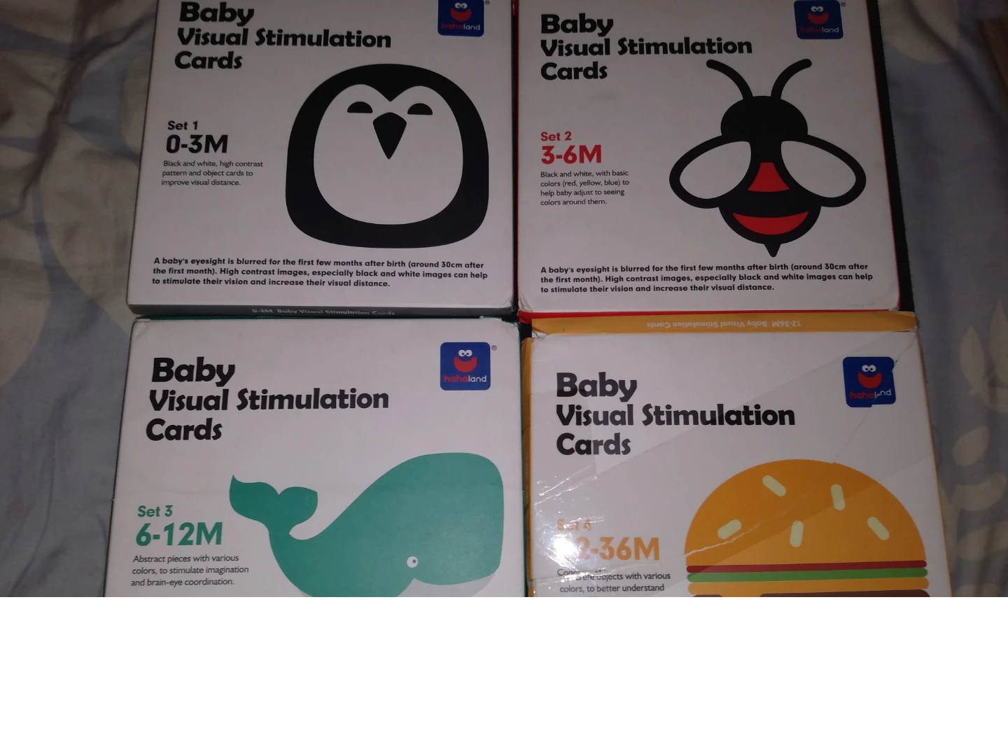 Hahaland Baby Visual Stimulation Cards Sets 1-4