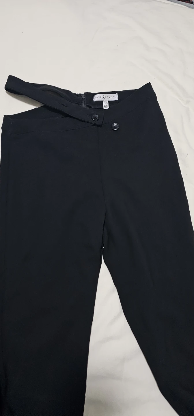 Rare London Black Cut-Out Trousers Size XS