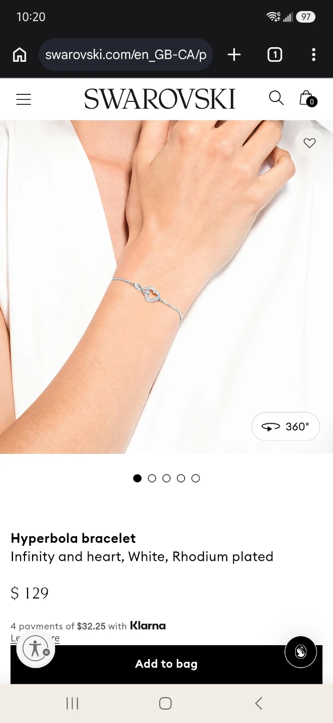 Swarovski Hyperbola Infinity and Heart Bracelet - photo 2