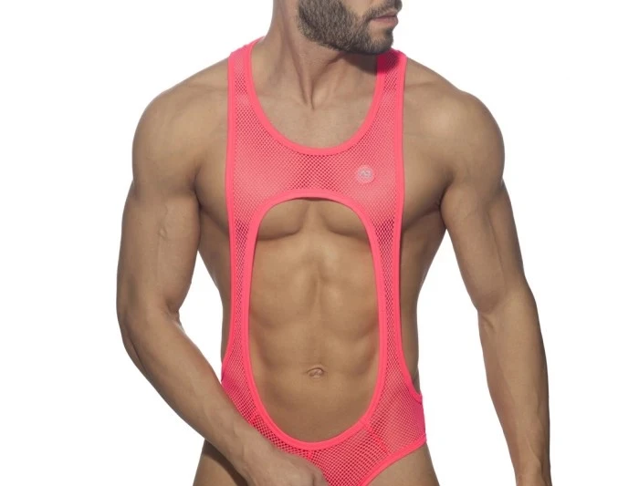 Addicted Neon Pink Mesh Singlet Bodysuit - photo 3