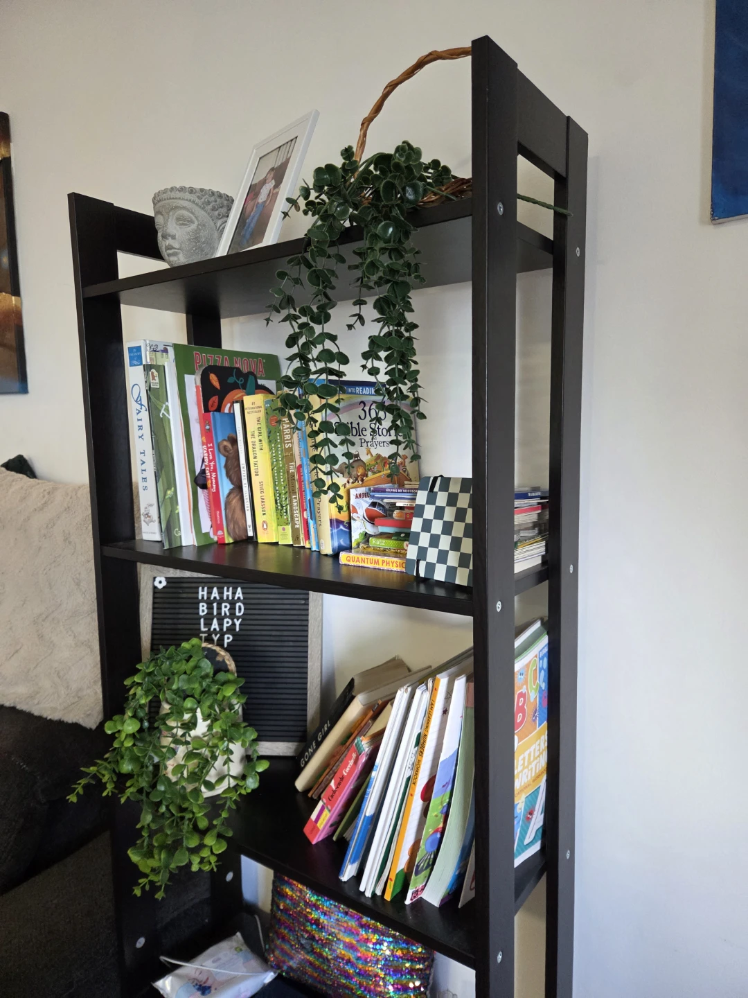 Black 4-Tier Bookshelf - photo 2