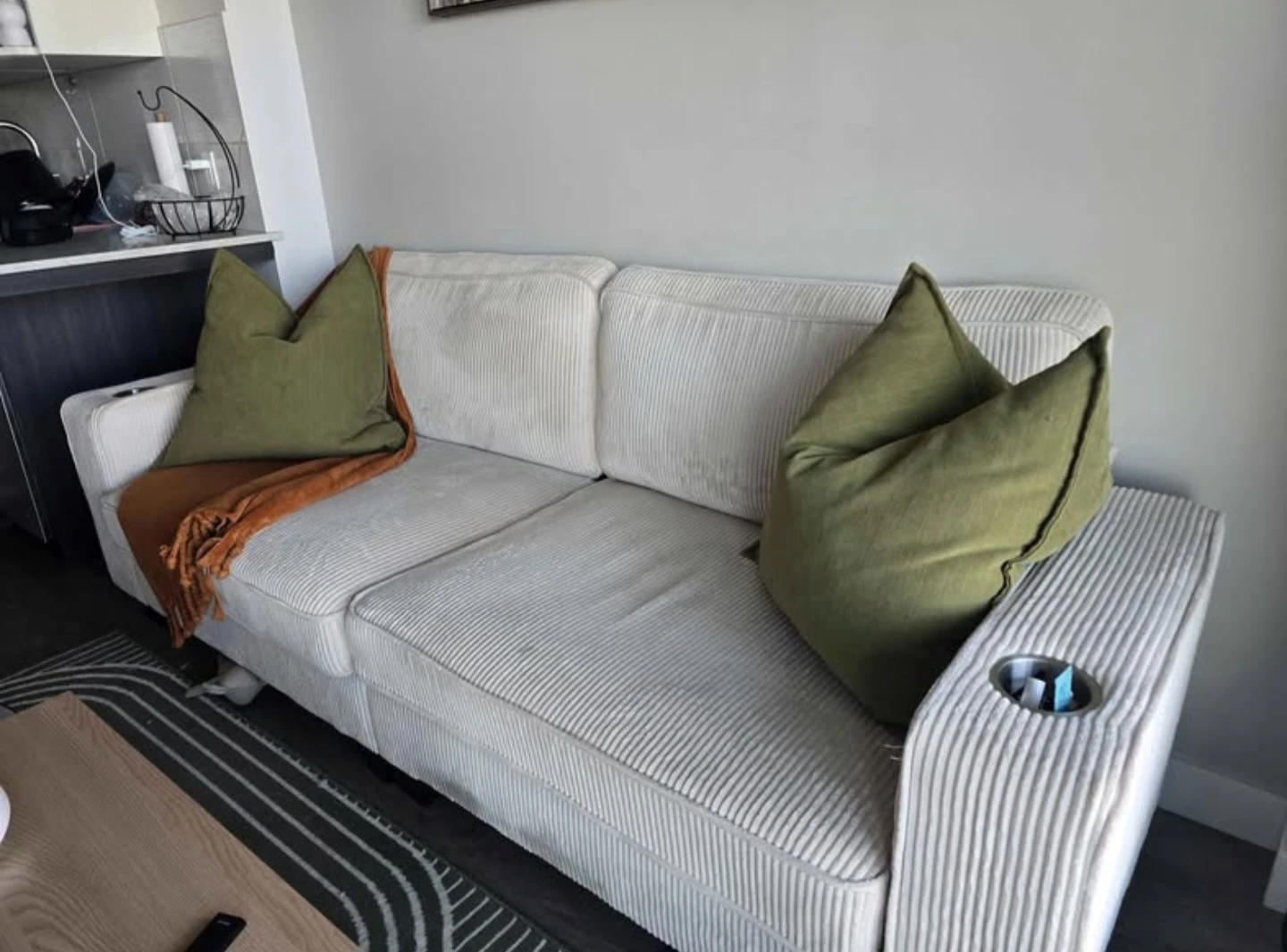 Cream Corduroy Couch (NEED GONE ASAP) - photo 2