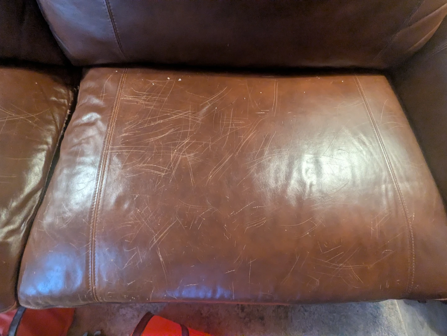 FREE Brown Faux Leather Two-Seater Sofa - photo 5