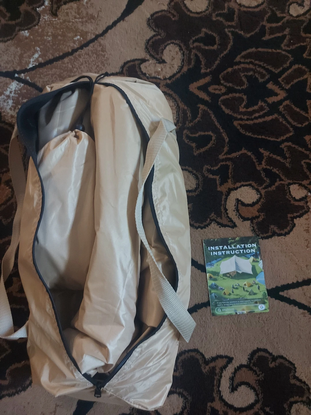 jijingtansuo Camping Tarp 15x11ft Khaki - photo 4