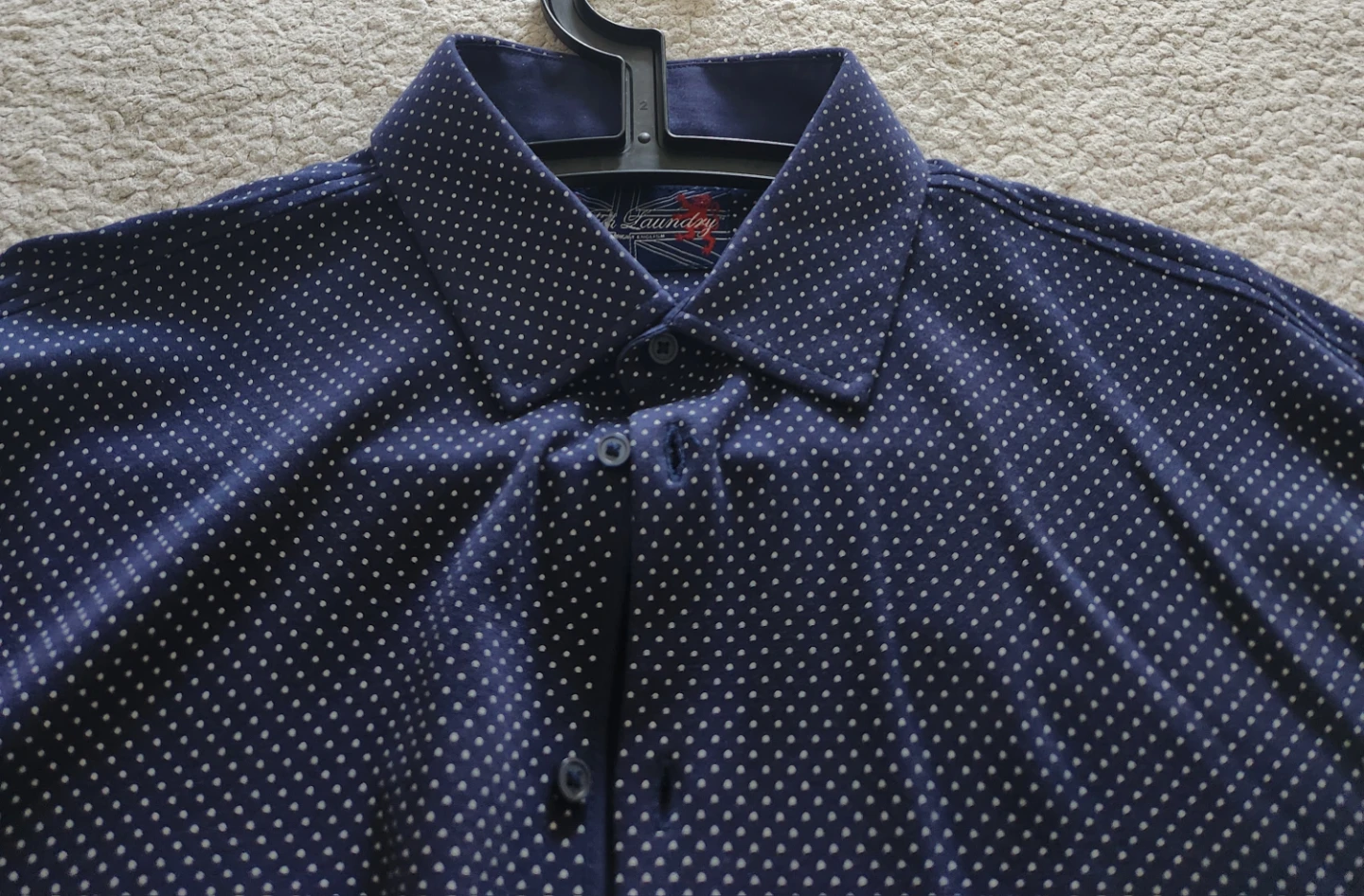 English Laundry Navy Polka Dot Shirt size L - photo 2
