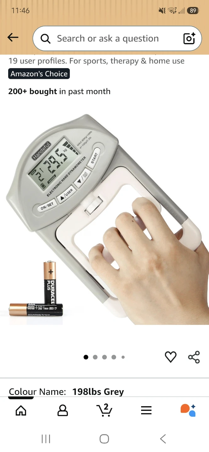 Handeful Electronic Hand Dynamometer Grey