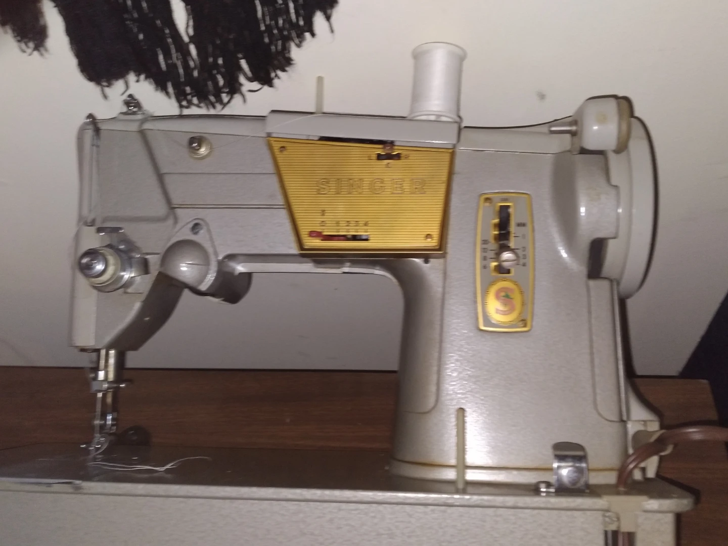 Vintage Singer Sewing Machine with Cabinet