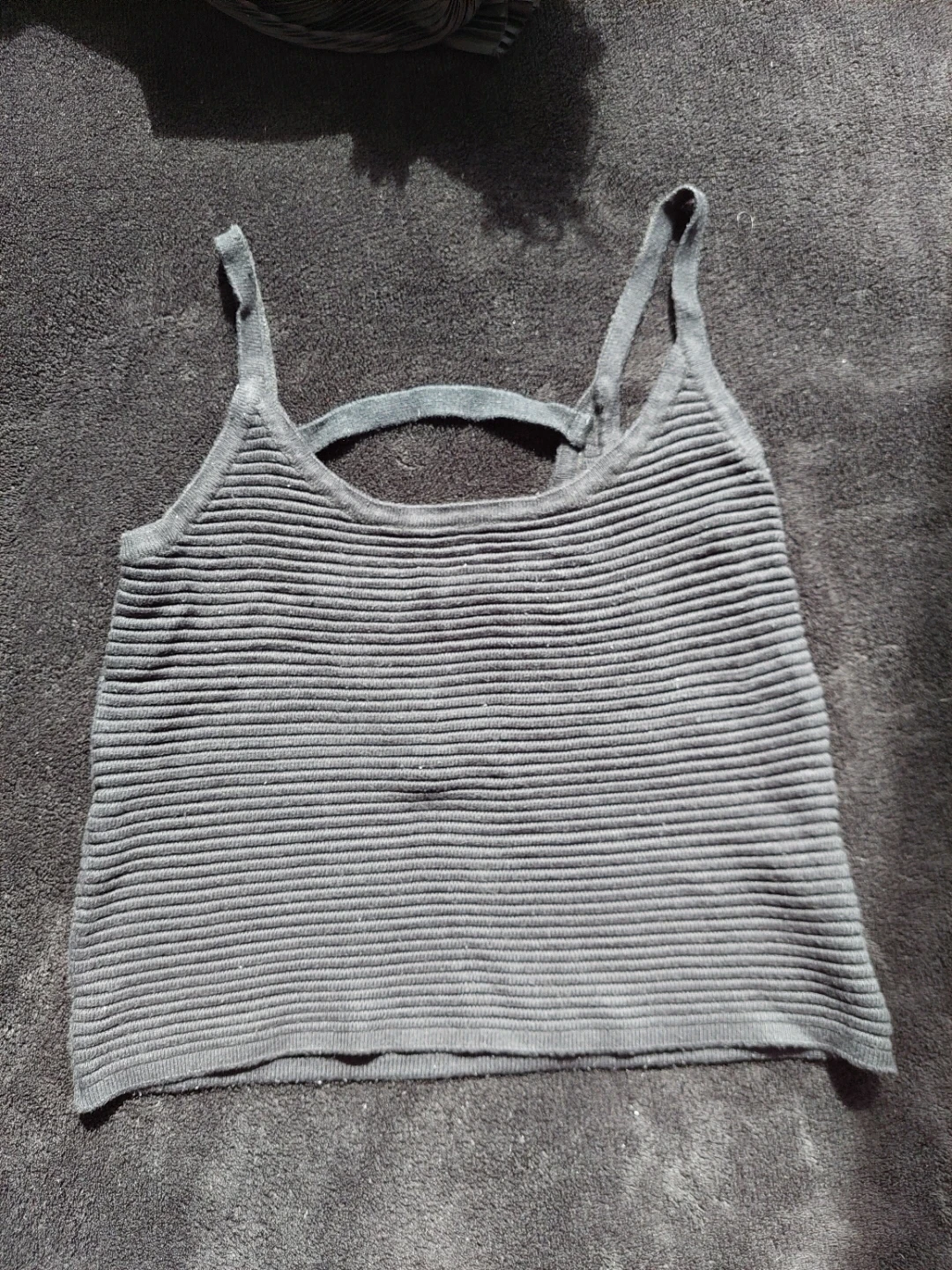 Grey Ribbed Tank Top