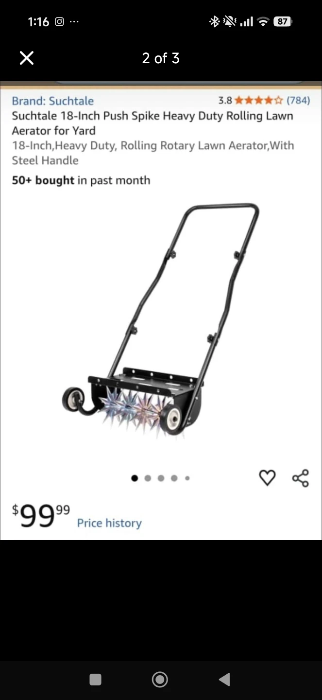 Suchtale 18-Inch Push Spike Lawn Aerator - photo 2