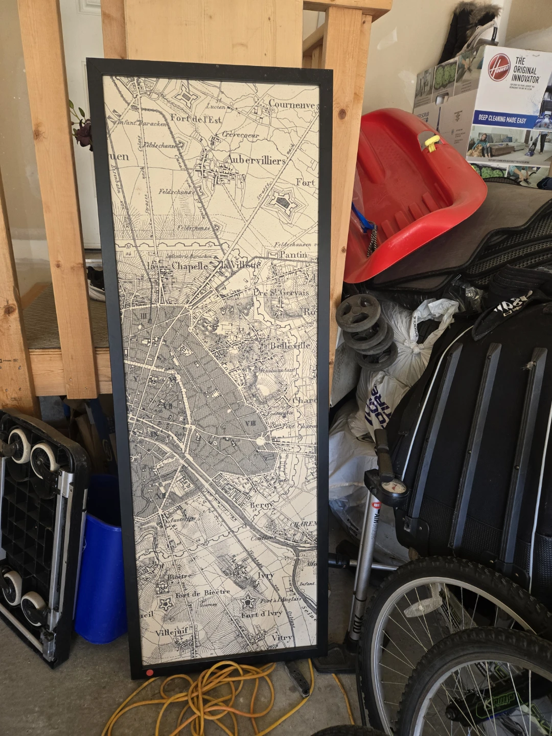 Framed Vintage Map Print of Paris
