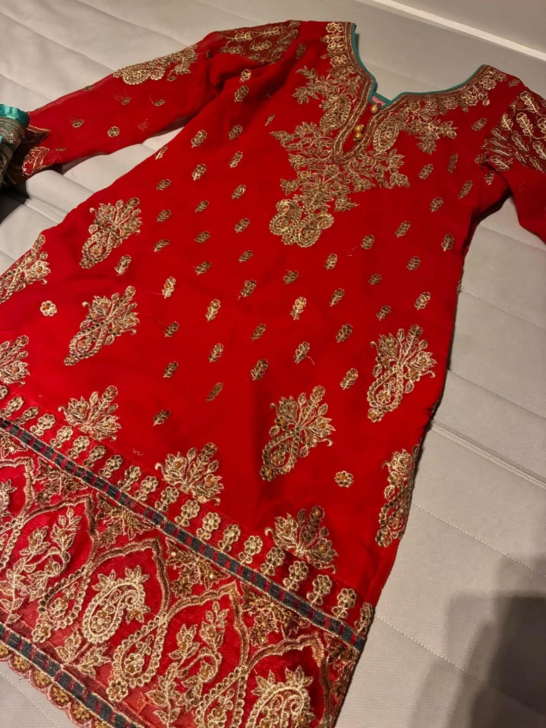 Red Embroidered Salwar Kameez