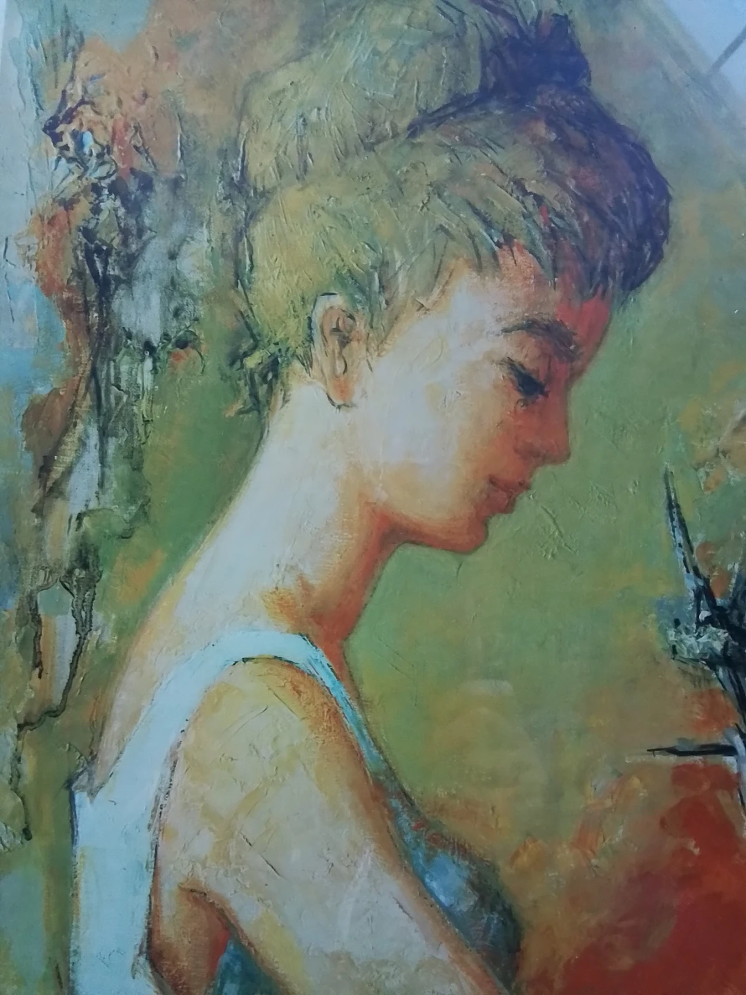 Jefriin Framed Painting of Woman with Flowers - photo 2