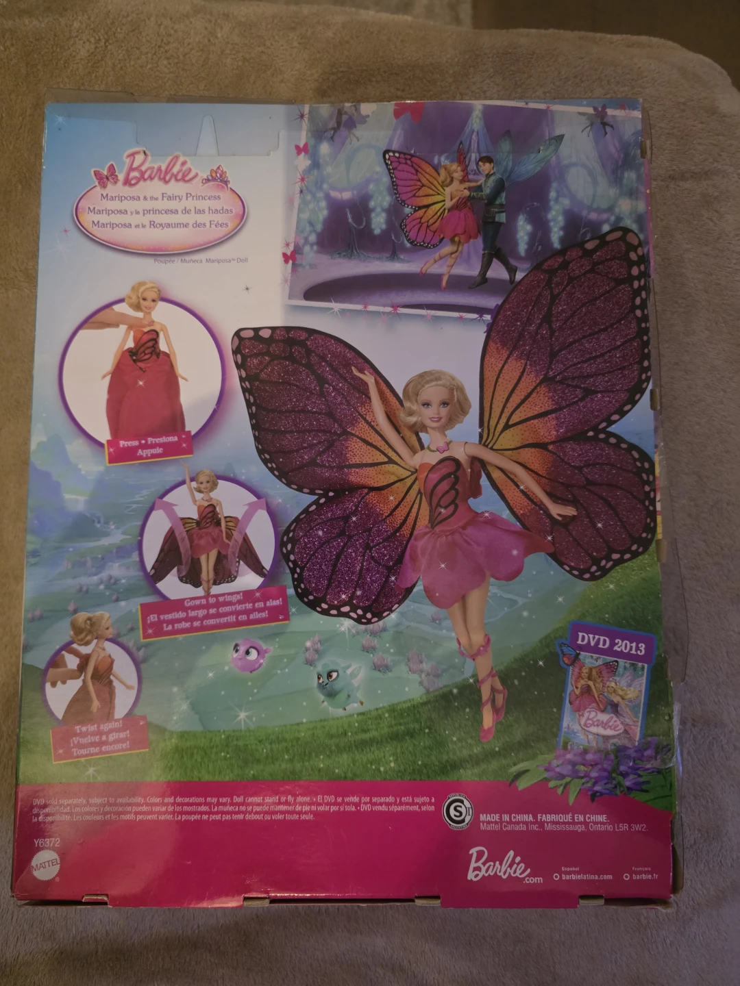 Barbie Mariposa Fairy Princess Doll, 2012 Mattel - photo 2