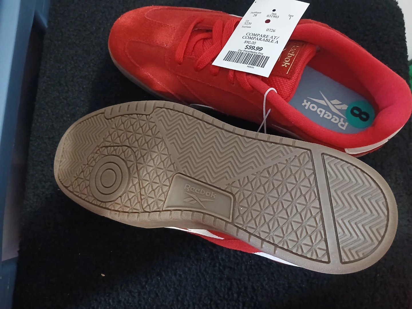 New Reebok Sneakers Red Size 8